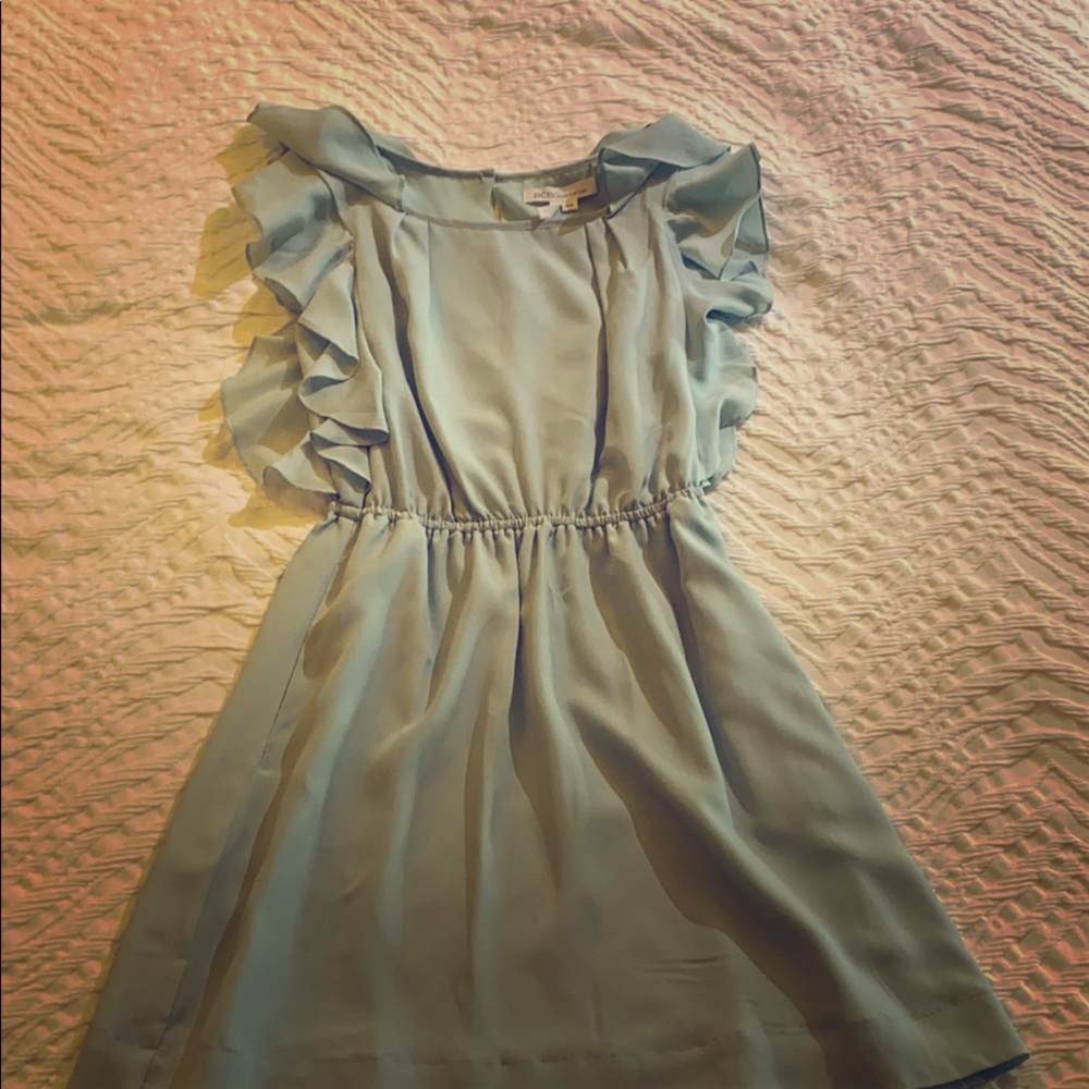 BCBG blue ruffle dress